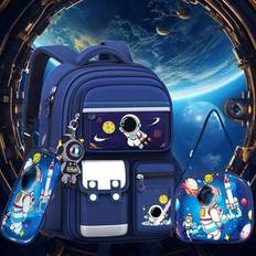 2025 New Space Cartoon Backpack, Cute Astronaut Backpack, Suitable For School, Travel, Outdoor, 3 Pieces Set With Lunch Box & Pencil Case - Multicolor