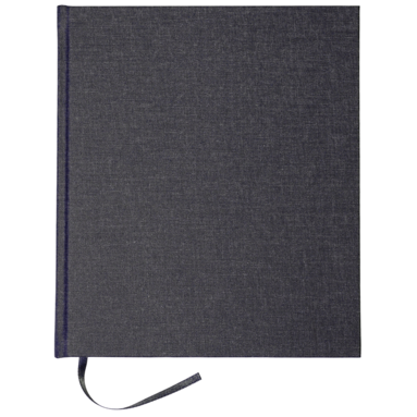 Gästbok 210x240mm textil grå