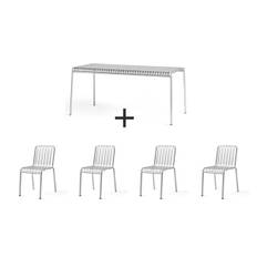 Hay - Palissade sæt - bord + 4 stole - Galvaniseret