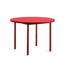 HAY - Two-Colour Table Round 105 Red / Maroon Red - Spiseborde - Muller Van Severen - RØD - MDF/Metal