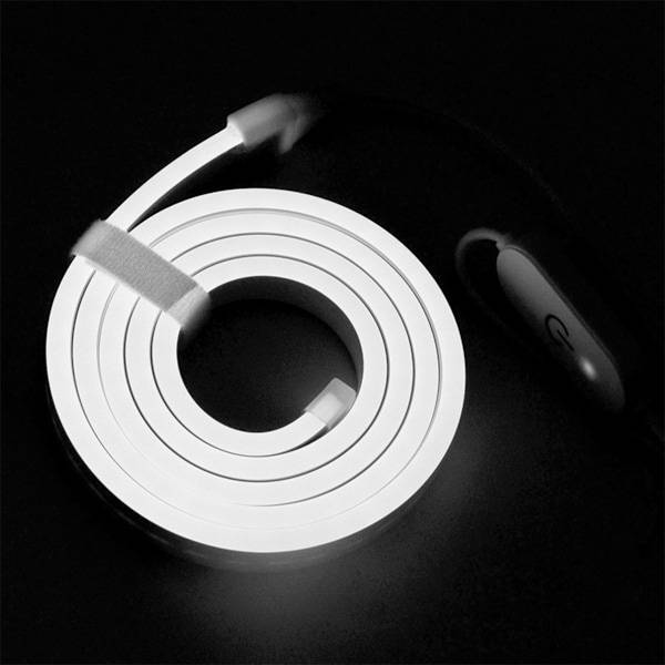 USB 5V Vit Neon LED-remsa med Handsvep Beröringsfri Dimmer, Flexibel PVC, IP67 Vattentät, Plug-and-play, Steglös Ljusstyrka (1/3/5m) 3m
