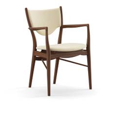 House of Finn Juhl - 46 Armchair, Walnut, Cat. 4 Vidar 1511 - Spisebordsstole - Finn Juhl - Beige,Træ farvet - Træ/Tekstilmateriale