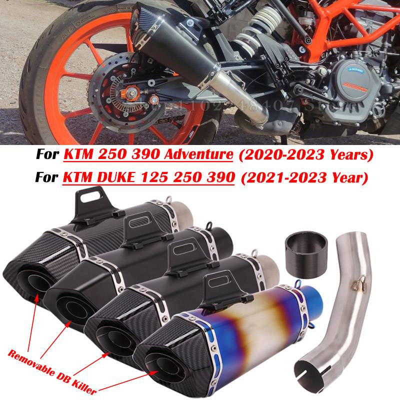 For KTM DUKE 125 250 390 ADV Adventure 2020 2021 2022 2023 Motorcycle Exhaust Escape Modified Muffler With Middle Link Pipe  DB