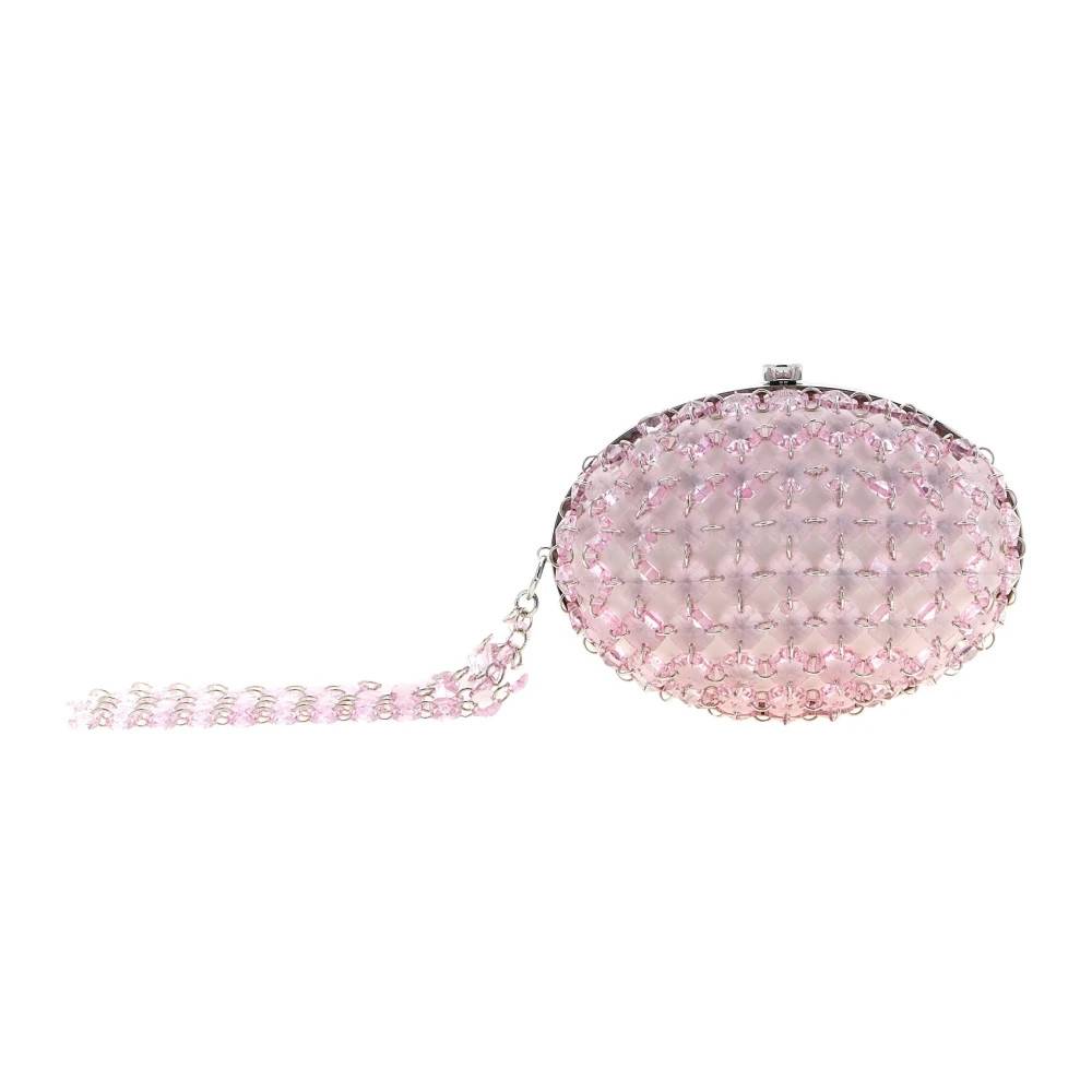 Self Portrait Satin Clutch Taske - Tasker - Dame - Lyserød - ONE SIZE - Satin