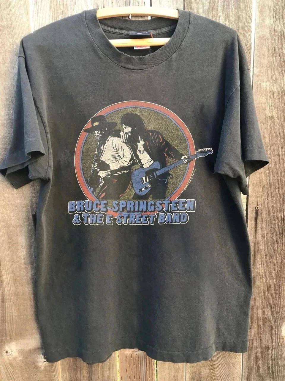 Bruce Springsteen 1980 Tour Grafisk Kolsvart T-shirt S-4XL cm