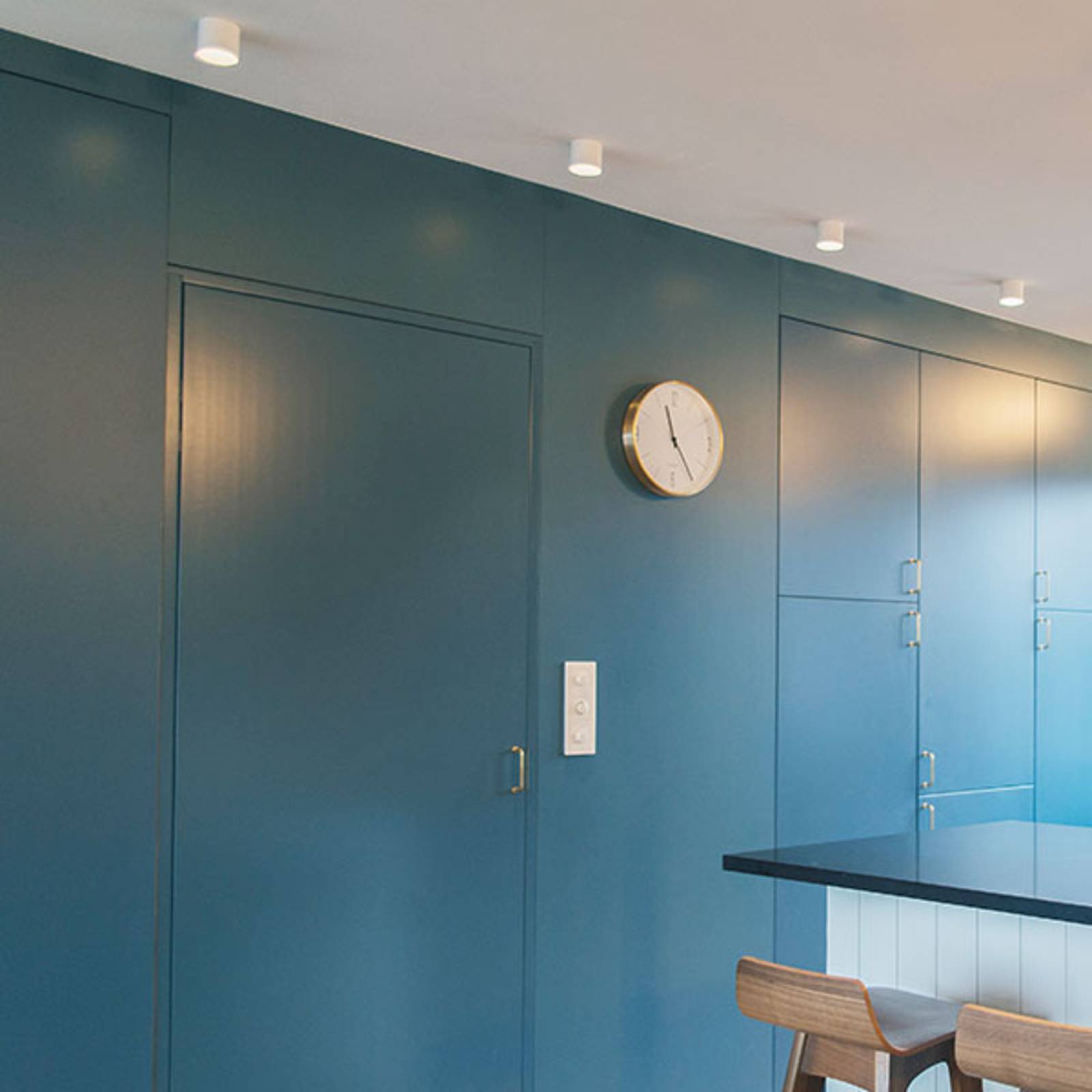 The Light Group Downlight Tubo, dimbar, Vitt / opal, Vardagsrum / matsal, Aluminium / grå / zink, Downlights