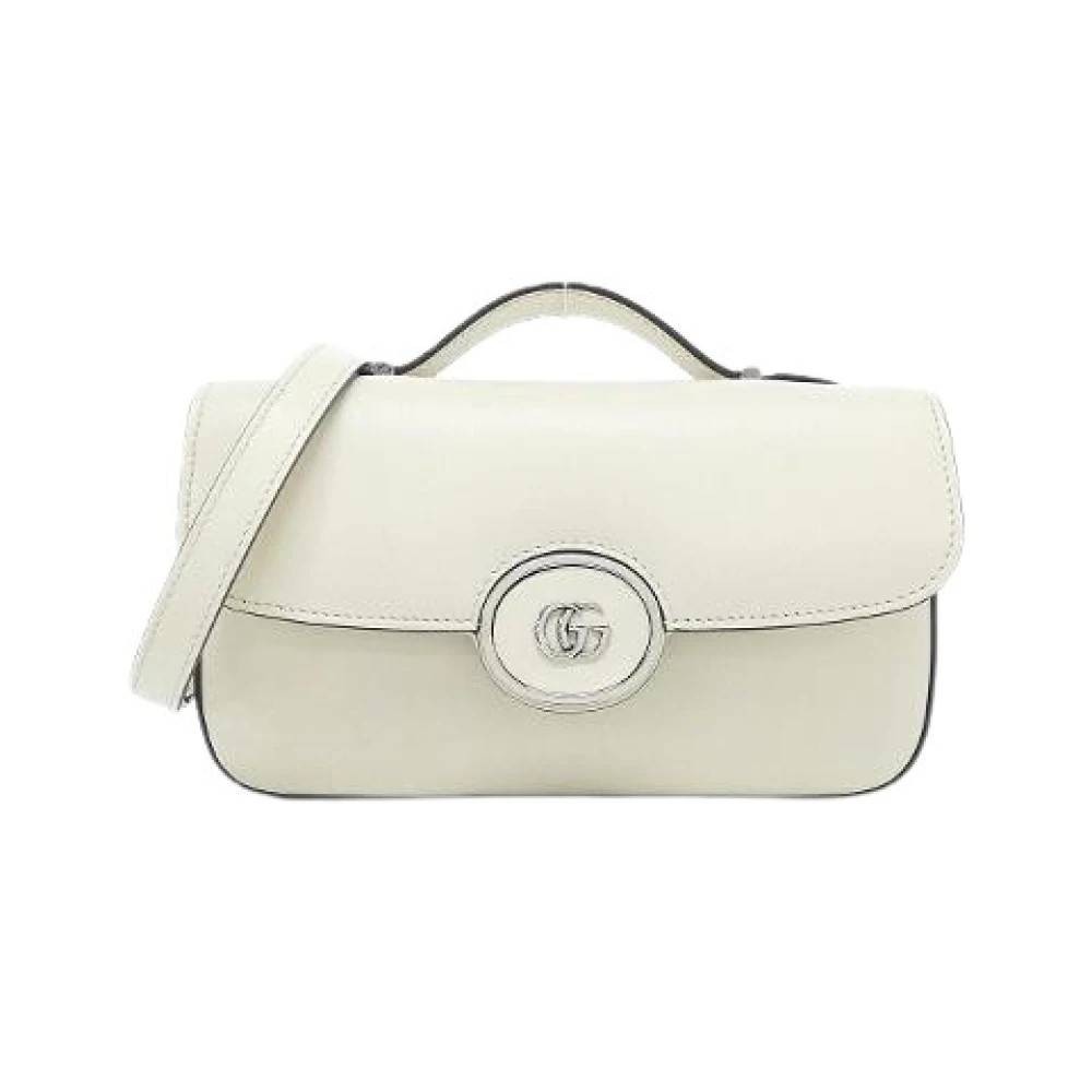 Gucci Vintage Pre-owned Petite GG Læder Skuldertaske - Vintage - Dame - Hvid - ONE SIZE - Uld