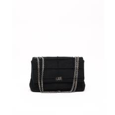 Chanel 2.55 Wool Chocolate Bar Bag - Black (19x30x8 cm)