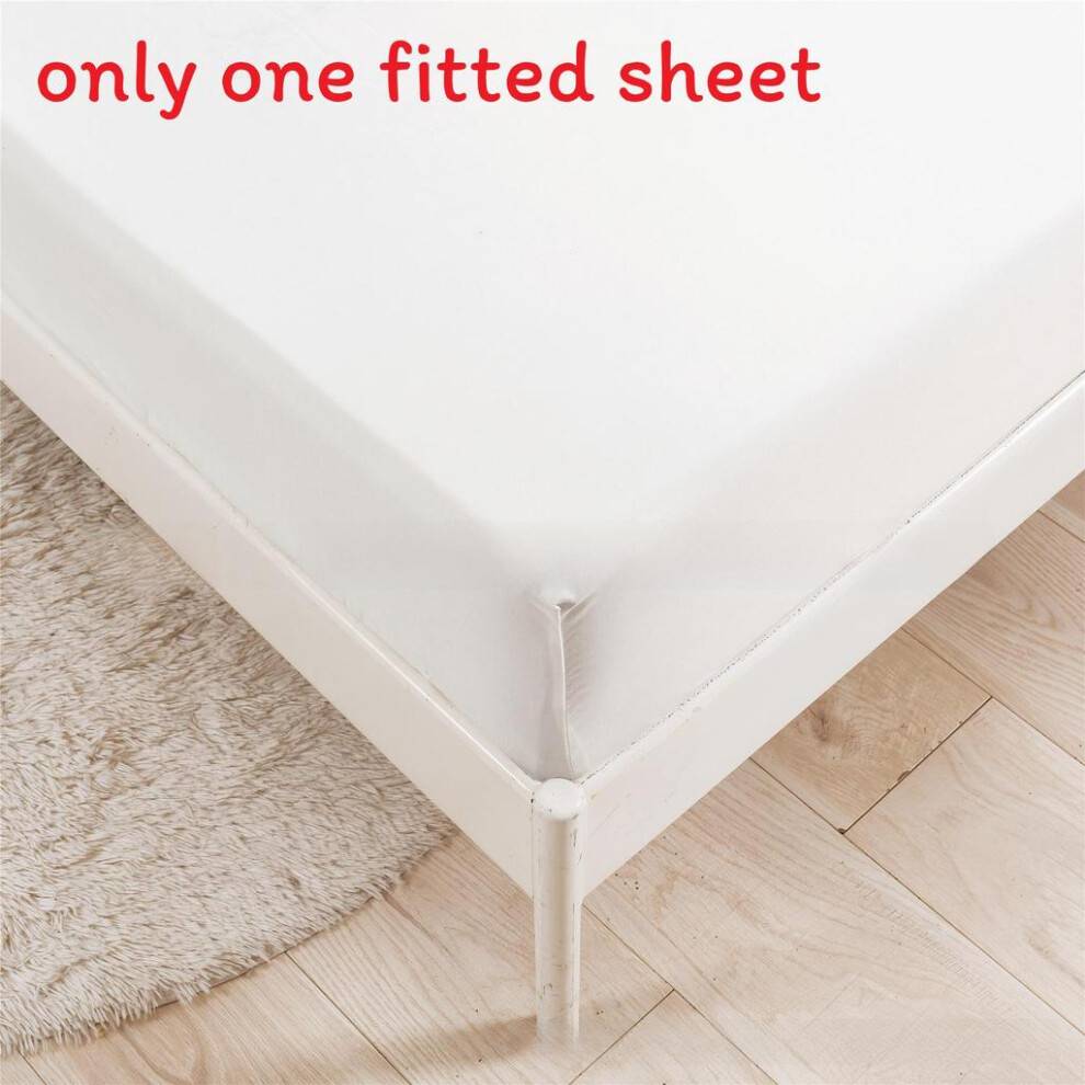 (White,120x200cm)Simple Fitted Sheet With Solid Color And Ultrafine Fiber Material Daily For
