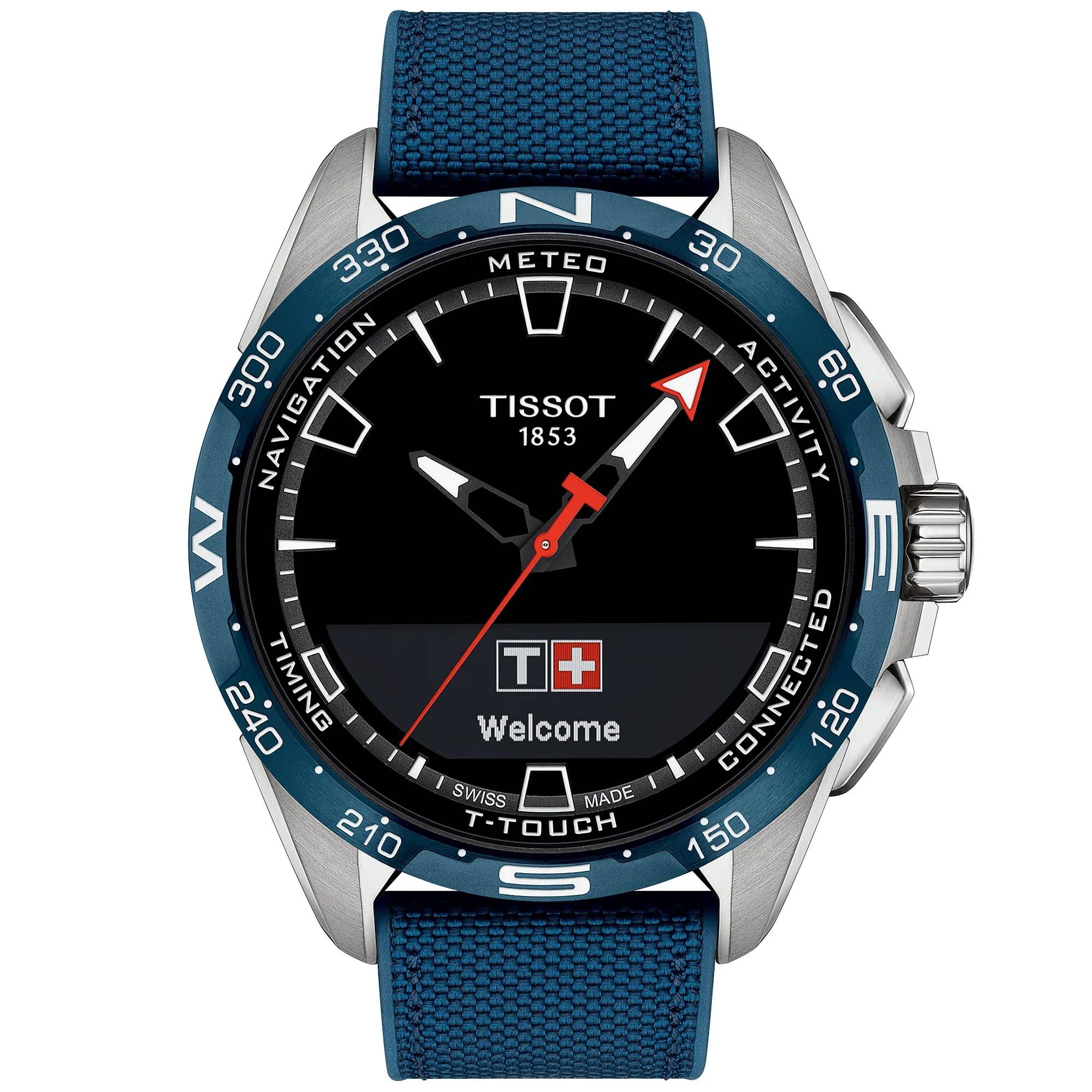 Tissot Men's T-Touch Connect Solar Watch with Black Dial and Fabric Strap (T1214204705106) [Official Import]
