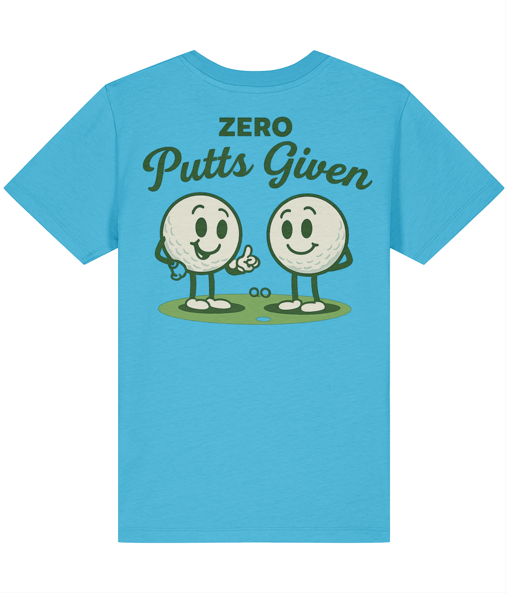 Zero putts given - Kids tee - Aqua Blue / 152-162 cl