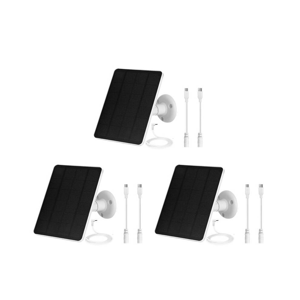 3X Solar Panel for Outdoor Security Camera,5W Waterproof Solar Panels Charger for Ring Spotlight Cam /Pro