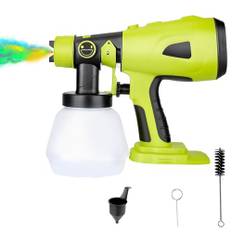 Trådlös färgspruta för Ryobi 18 V, elektrisk HVLP-handfärgsprutpistol med 4 munstycken, 1 000 ml tank för heminredning, staket, terrassbrädor, väggar och tak (utan batteri)