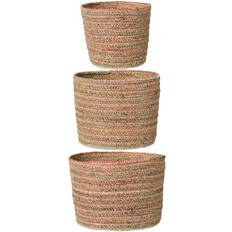 Ib Laursen Kurvesæt a 3 Multifarvet Cylinderformet - D:26 H:18, D:22 H:17, D:18 H:1 Korgar Från Magasin (D:26 H:18, D:22 H:17, D:18 H:1)
