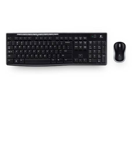 Logitech Wireless Combo MK270 tastatur Mus inkluderet RF trådløst QWERTZ Tjekkisk Sort