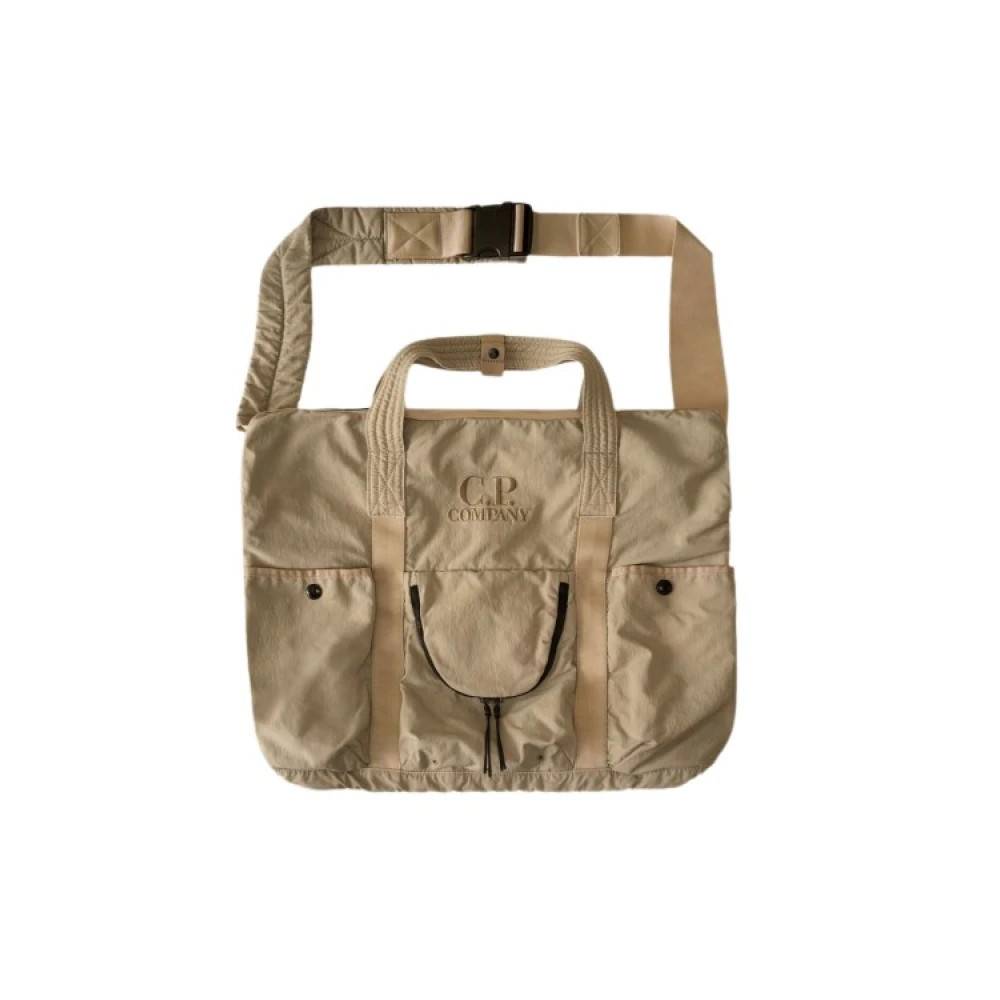 C.P. Company Twill Tote Bag - Tasker - Herre - Beige - ONE SIZE -