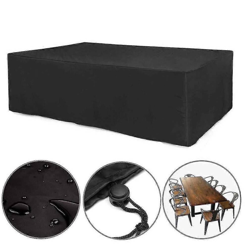 (210x140x80cm, black) 128 Sizes Waterproof Outdoor Patio Garden Furniture Covers Rain Snow Chair Covers (silver And Black Optional)