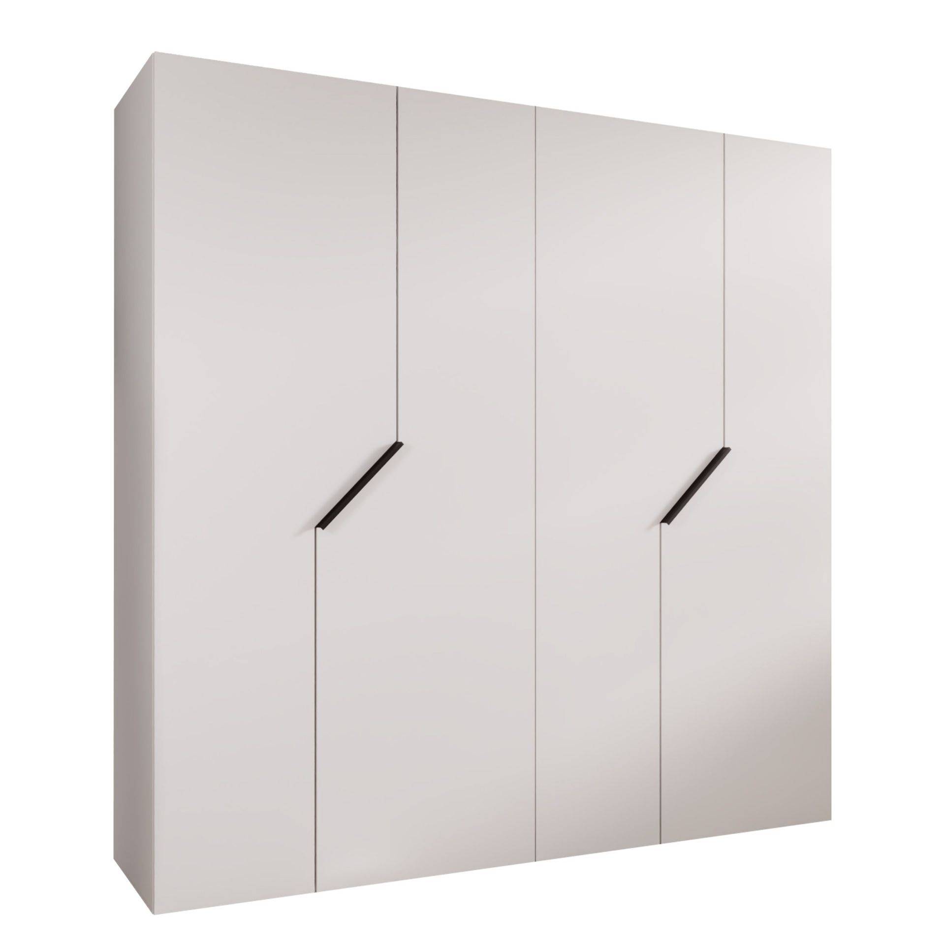 Eikra Garderob 200 cm - Vit med svarta handtag Garderober & garderobssystem Vit,Svart