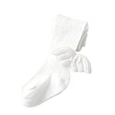 Mode Angel Wings Barnstrumpor – Stickade strumpbyxor i mjuk bomull for flickor Barn Strumpbyxor(White,1-2 Years(M))