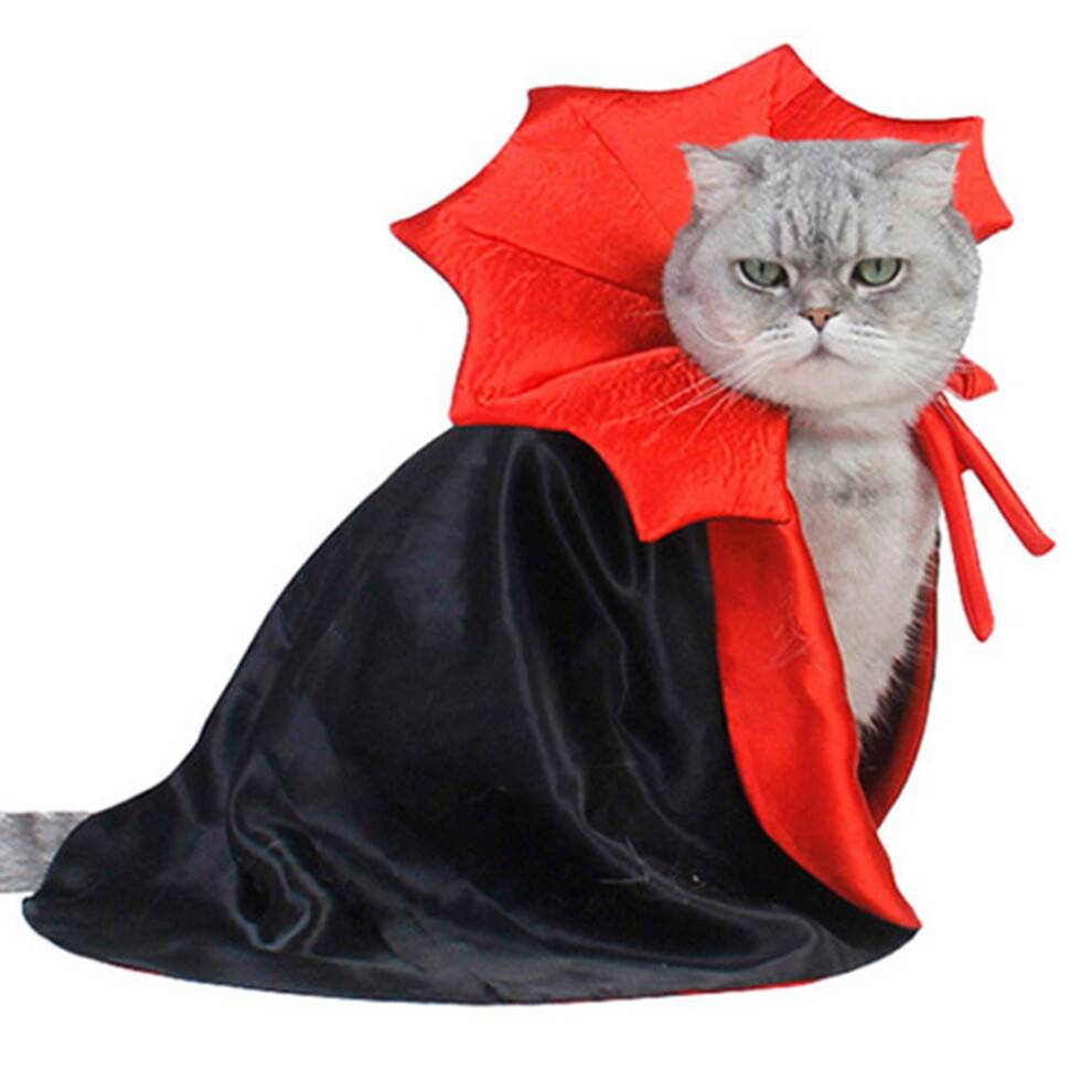 Kæledyrskappekostume med vendbart design, cosplay-kåbe til din lodne vens alsidige stil, satinstof med forstærket halsudskæring i kompositbomuld