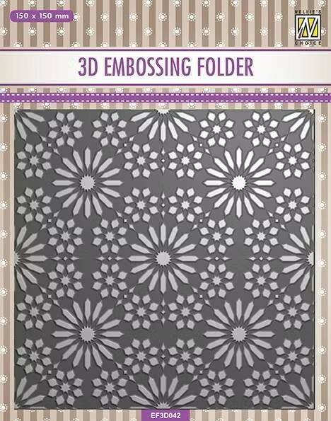 Nellie Snellen 3D Embossingfolder Flower Pattern
