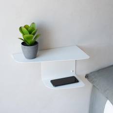 MILUKA Set 2 Vitt Flytande Nattduksbord 40 x 20 cm | Hängande Sängbord för Sovrum, Komplett Juniorsovrum | Möbler för Sovrum | Perfekt som Hallmöbel och Heminredning | Modernt Sängbord (2, Vit) (Vit)