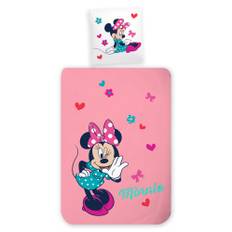 Minnie sengetøj 100x140 cm - Junior sengesæt med Minnie Mouse - Vendbart motiv - 100% bomulds sengelinned