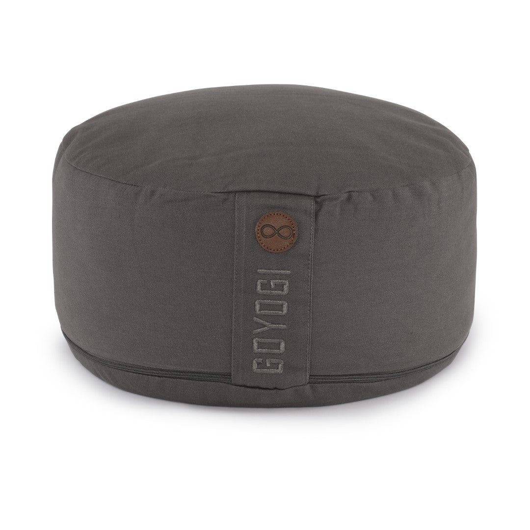 Calm Organic Cotton Round Meditation Cushion - Dark Grey