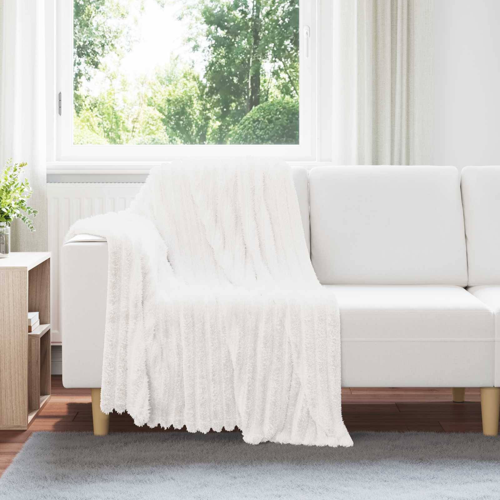 vidaXL Kastetæpper 6 stk. Hvid 150 x 130 cm 2.85 Fleece