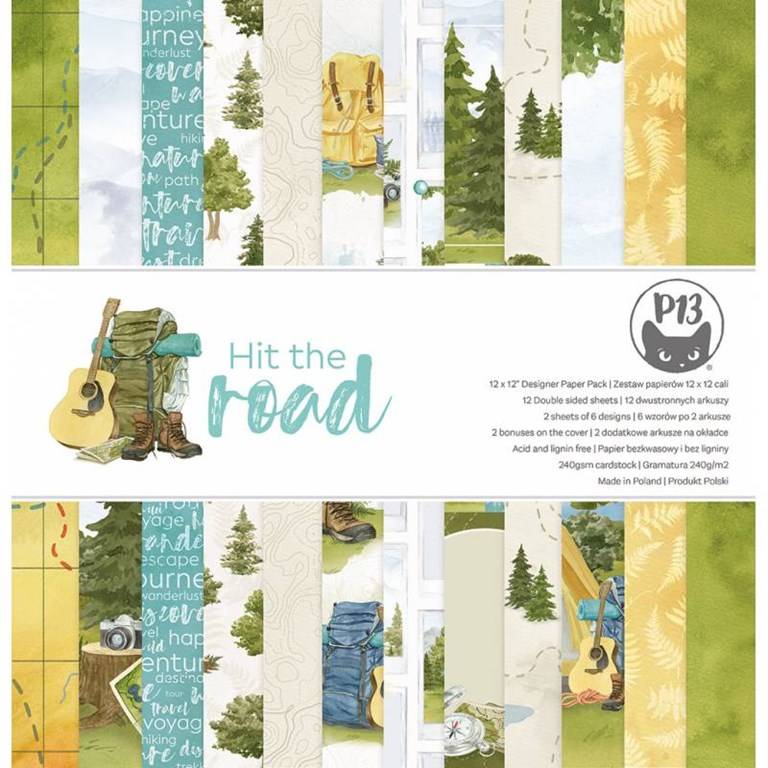 Scrapbookingpapper - 30x30 cm - Hit the Road