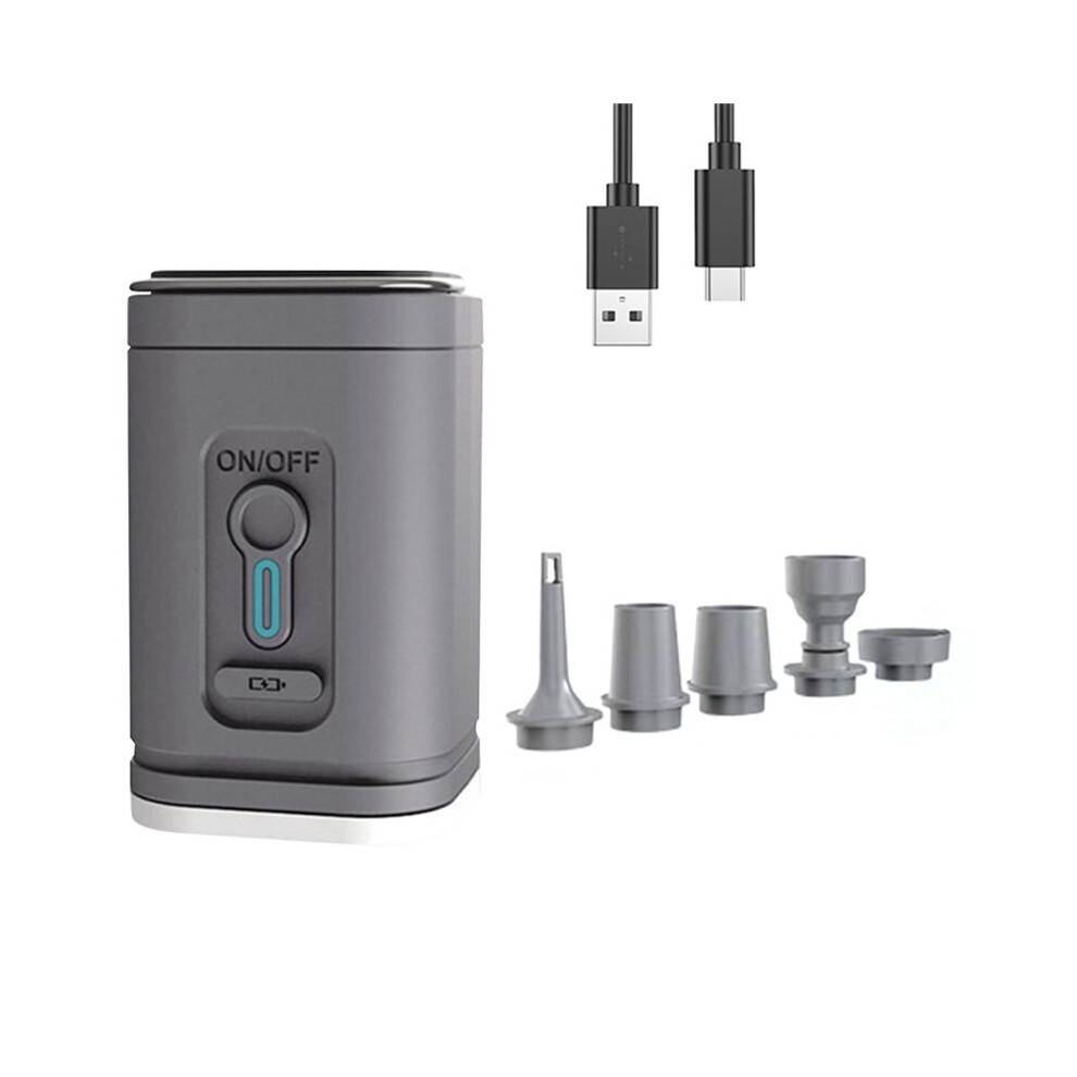 Electric Air Pump with Lights Wireless Air Compressor USB Charging Inflator/Deflator Pumps for Outdoor Camping -C