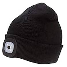 RockJock UNISEX Varm vinter 4 LED mössa uppladdningsbar USB-huvud torch lampa hundvakning, cykling, fot för honom och henne