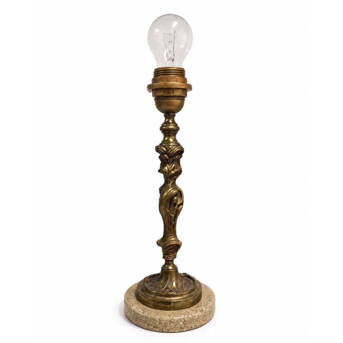 Vintage by Bright 1-2-3 Lampfot Mässing & Grön, Mässing & Marmor 35cm