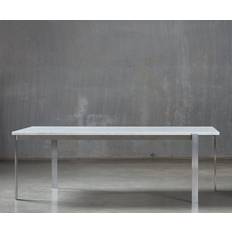 Mølballe Barcelona Sofabord - Hvid Carrara Marmor - Rustfri Stål - 55 cm. / 100x100 cm.