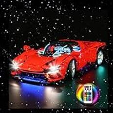 Brick Shine Ljussats för Lego Ferrari Daytona SP3 42143 (Lego-set ingår inte) (fjärrkontroll)