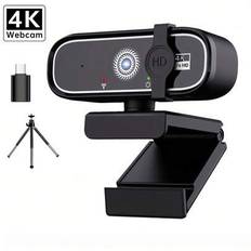 4K/2K/1080P USB-webbkamera med autofokus, sekretessskydd, stativ och typ-C-adapter | Plug & Play-kamera för PC/bärbar dator, zoom, streaming, distansa - Multifärgad (1080P,4K,2K,Konsol)