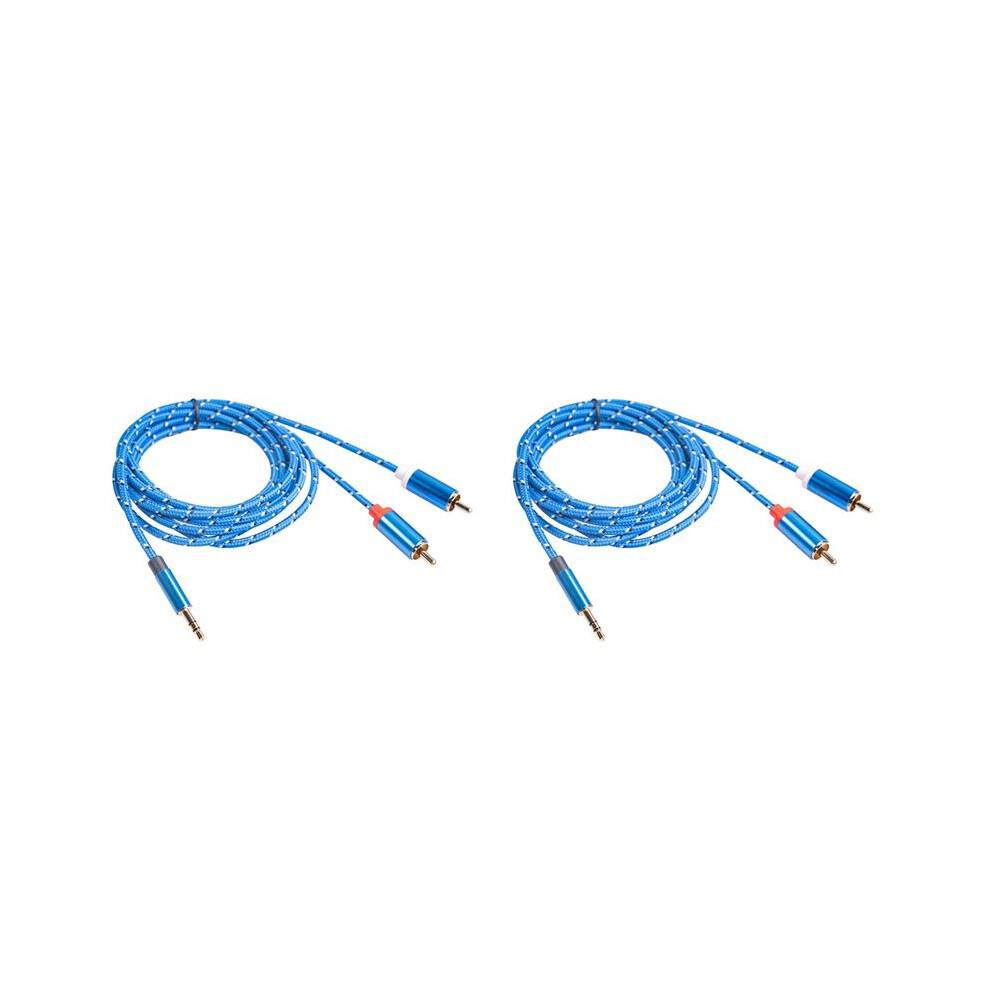 2X RCA Cable 3.5mm Jack Male to 2 RCA Male Earphone Aux Audio Splitter Cable for Amplifier Phone Headphone, 1.8M