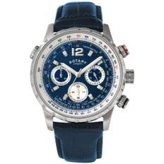Rotary Classic Blue Dial Blue Leather Strap Men's Chronograph
