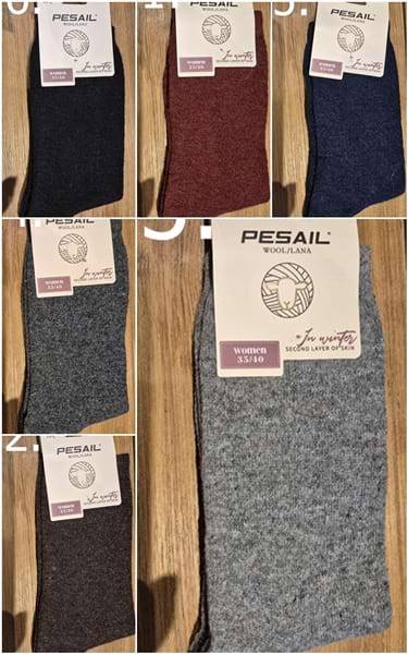 Pesail Wool/Lana damesokker ensfarvet. Vælg farve