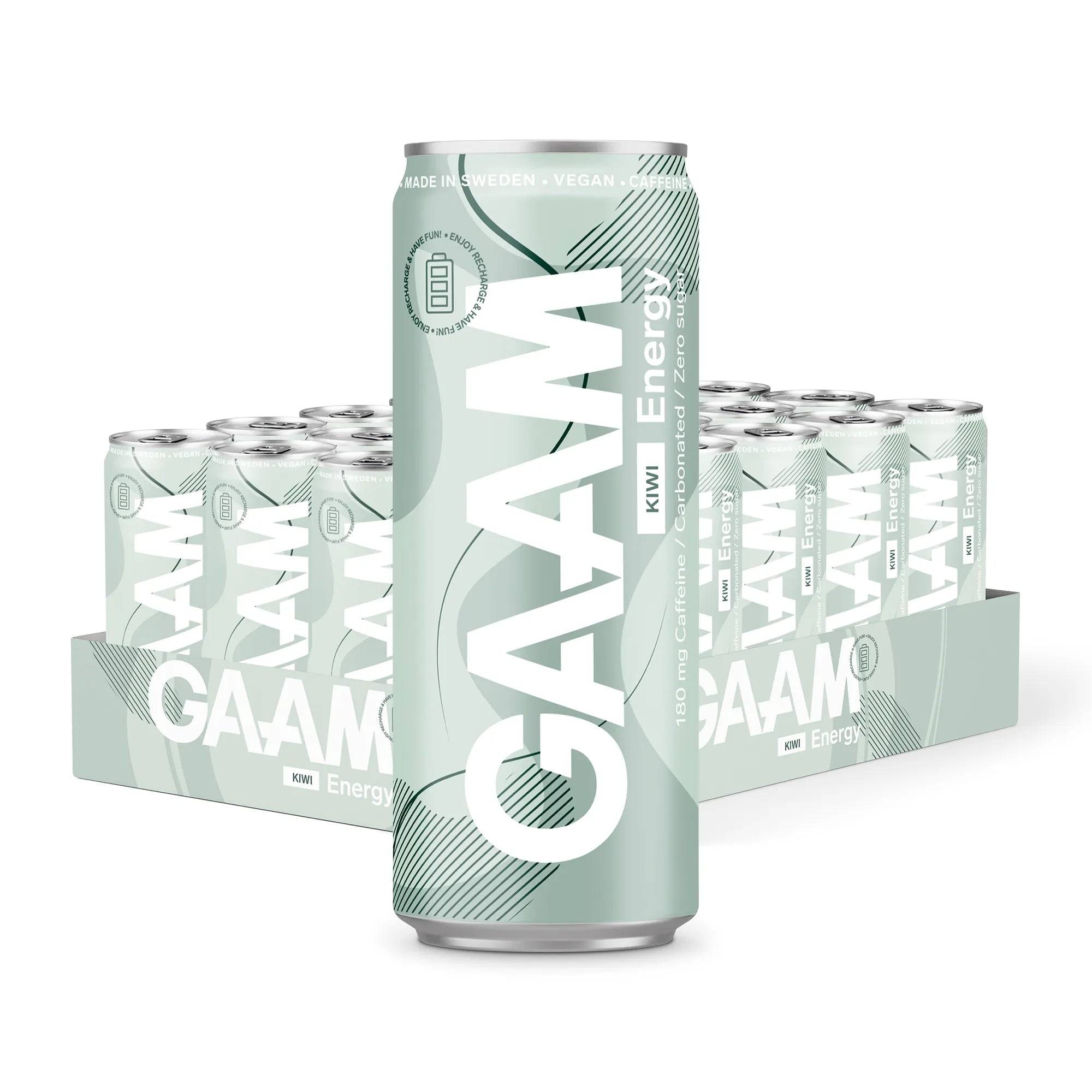 24 X Gaam Energy 330 Ml Kiwi