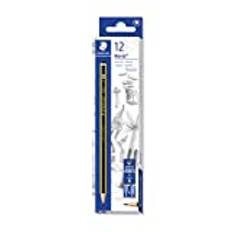 Staedtler 120-1 Noris Bleistift 120 Härtegrad B, 12 Stück, schwarz