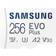 256 GB MicroSD-minneskort för Samsung Galaxy A35, A55, M15, F15, C55, F55, M35, M55 mobiltelefoner klass 10 UHS-1 V10 Micro-SD + Digi Wipe mikrofiberduk