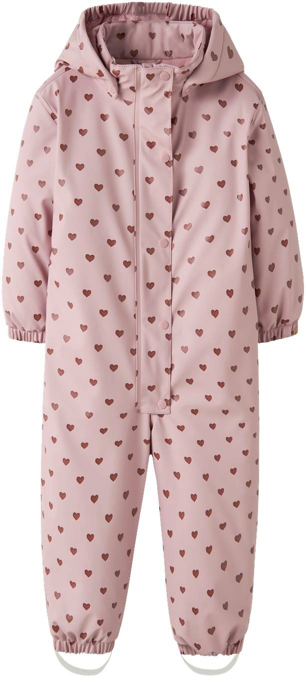 Lil' Atelier Nmfladry10 PAD Snowsuit AOP FO LIL Str 104 - Zephyr/hearts Overtøj Gummi hos Magasin.