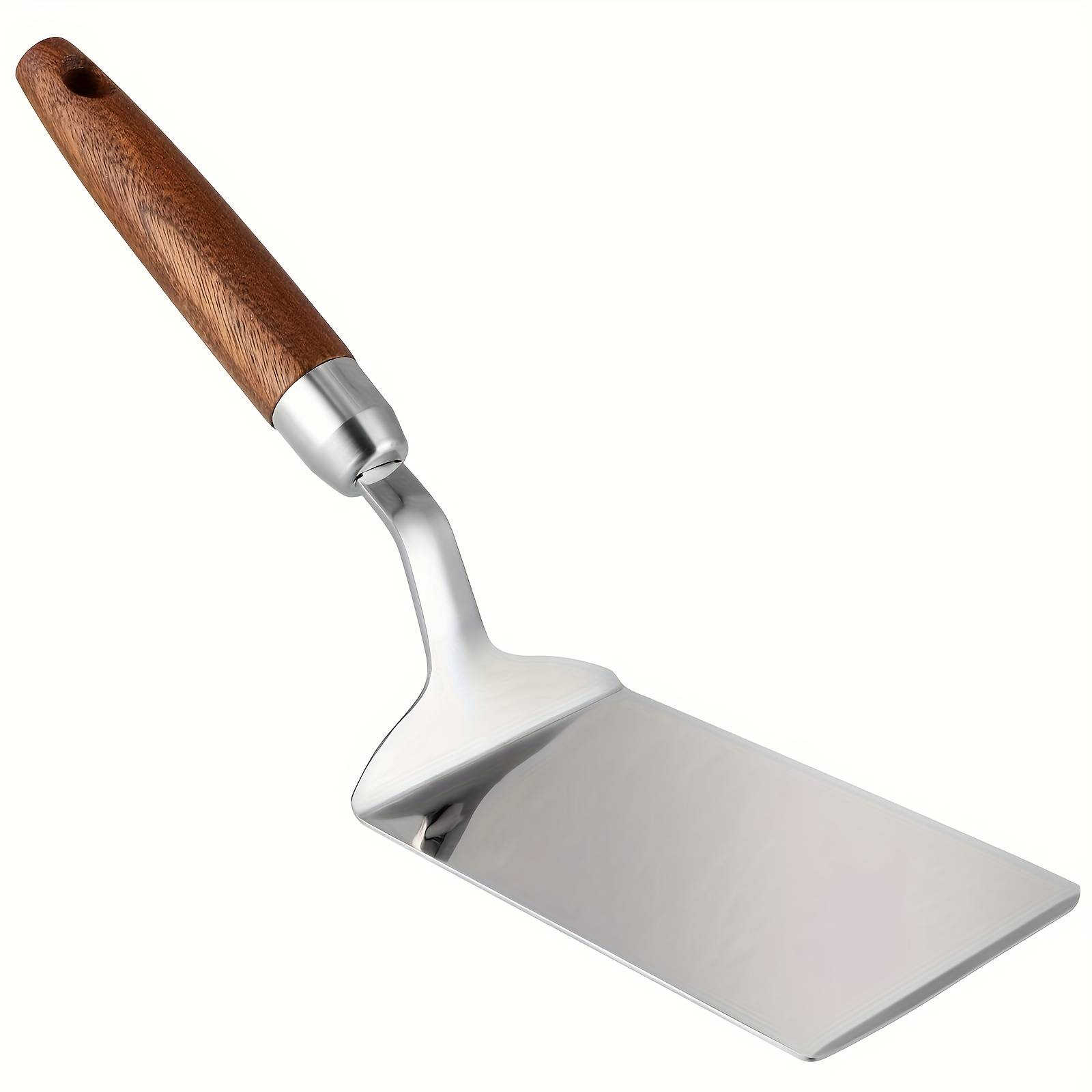 1pc Stainless Steel Nonstick Spatula With Wood Handle, Rust Resistant, Outdoor Safe, Ideal For Bbq, Cooking, Baking - Holiday Themed Kitchen Tool