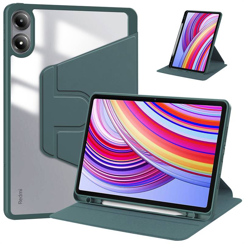 For Redmi Pad Pro Case 12.1" 360 Rotating Acrylic Hard Stand Cover For Poco Pad Redmi Pad Pro 12.1 Case with Pencil Holder