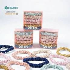 Wholesale Luxury 100% 6 A mulberry Silk hair elastics Scrunchy 22 momme Shiny Silk Hair Scrunchies