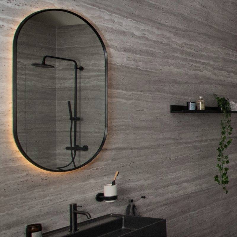 Spegel LH Fashion Oval 500x900 mm LED 2700 K Mattsvart