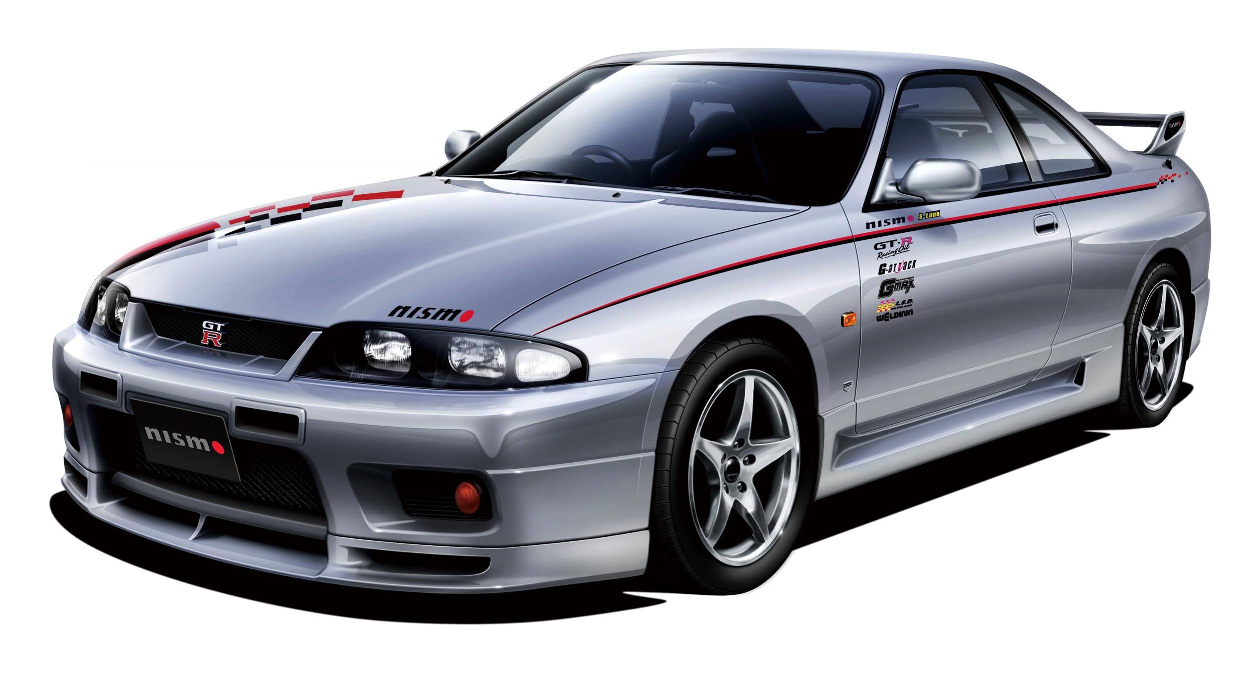 inch up series Skyline NISMO NISMO 40th anniversary assembly case included plastic model 1/24 No.1001 GT-R (R33 specification) grå färg