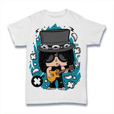 Grafisk T-shirt Herr Musiker - Gitarrist - Hårdrockband - 80-talsband – Musician - Guitarist - Hard Rock Band - 80's Band – Män Vintage Gåvor 80-års F - Vitt - 3XL,4XL,5XL,L,M,S,XL,XS,XXL