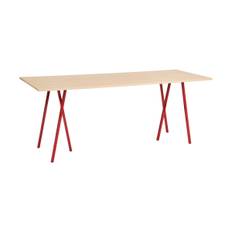 HAY Loop Stand incl. support matbord 92,5x250 cm Maroon red-clear lacq. oak - Röd